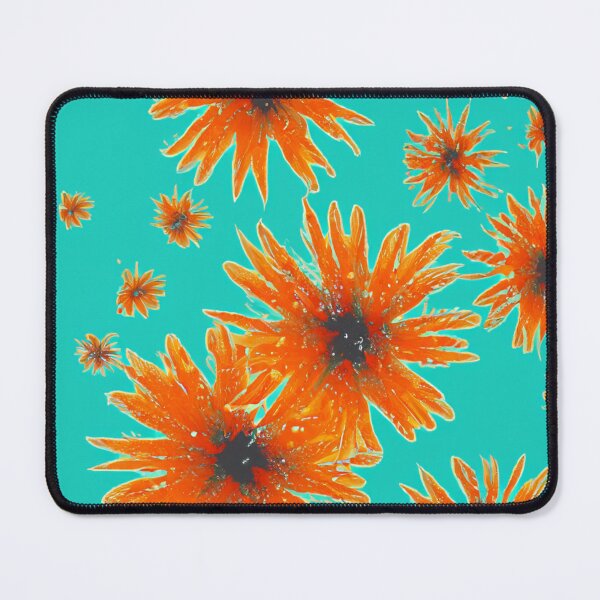 Item preview, Orange gerberas on teal designed and sold by Photopat.