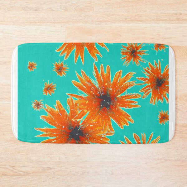 Item preview, Orange gerberas on teal designed and sold by Photopat.