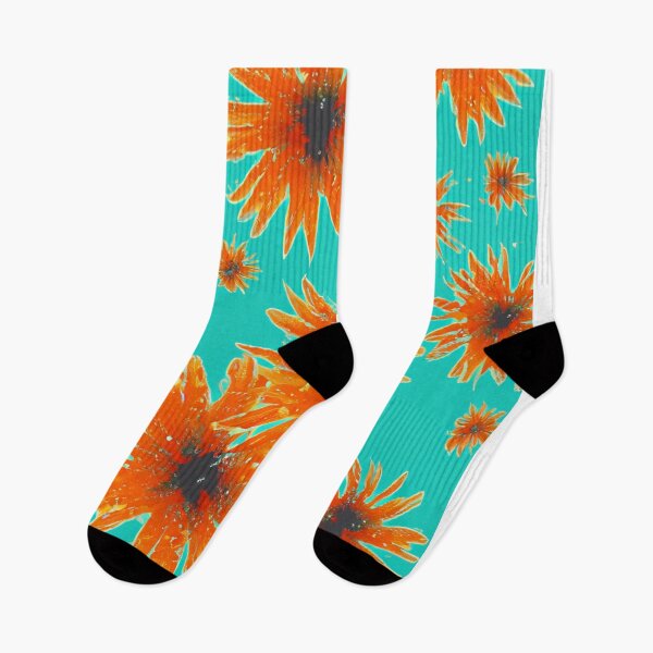 Item preview, Orange gerberas on teal designed and sold by Photopat.