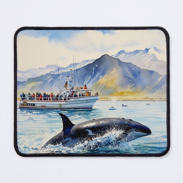 Item preview, A Watercolor Design of Whale Watching in Kaikoura - New Zealand designed and sold by Sketch-Shack.