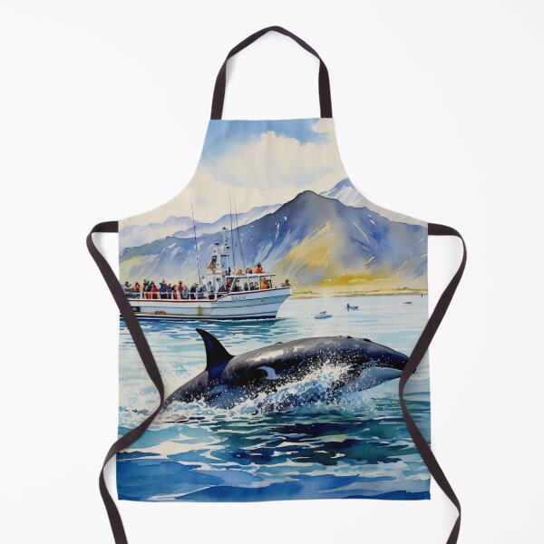 Item preview, A Watercolor Design of Whale Watching in Kaikoura - New Zealand designed and sold by Sketch-Shack.
