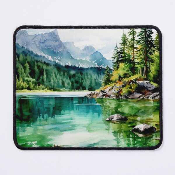 Item preview, Watercolor Design of Lake Eibsee - Germany   designed and sold by Sketch-Shack.