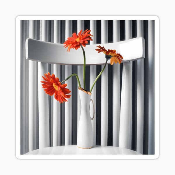 Stillleben mit Gerbera Blumen – Kunstfotografie in Farbe Sticker