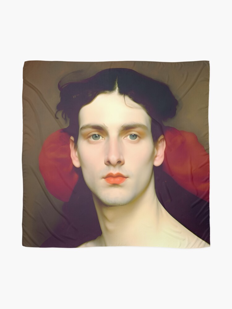 Thumbnail 2 of 3, Scarf, Portrait of young poet designed and sold by CONSTNTBLVR.