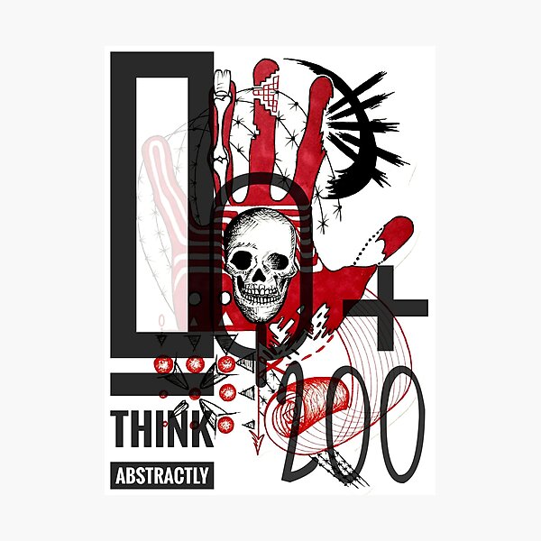 Item preview, Hand and skull abstraction with the inscription designed and sold by Lucky Day Shop 777.