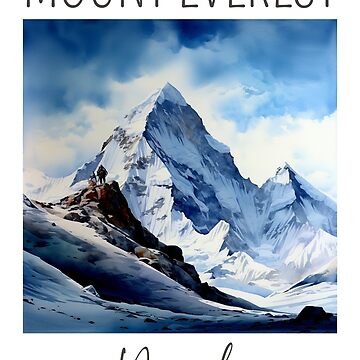 Premium Vector | A black and white mountain with the word mount everest on  the top.