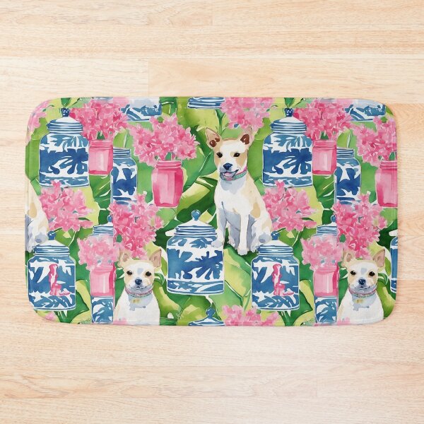 Item preview, Terriers, cherry blossom, and chinoiserie jars designed and sold by SophieClimaArt.
