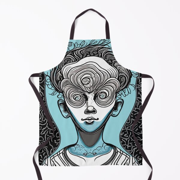 Item preview, Mysterious and Crazy Kid Face with Black and Blue Tones designed and sold by MindenBrings.