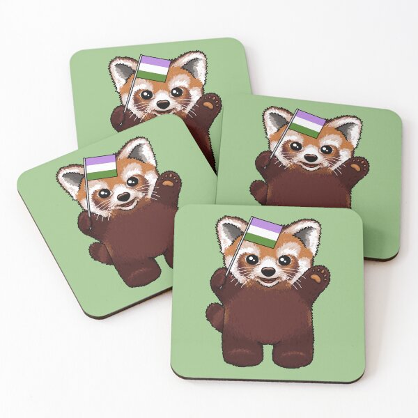 Item preview, Little Red Panda Genderqueer Pride designed and sold by Art by Veya.