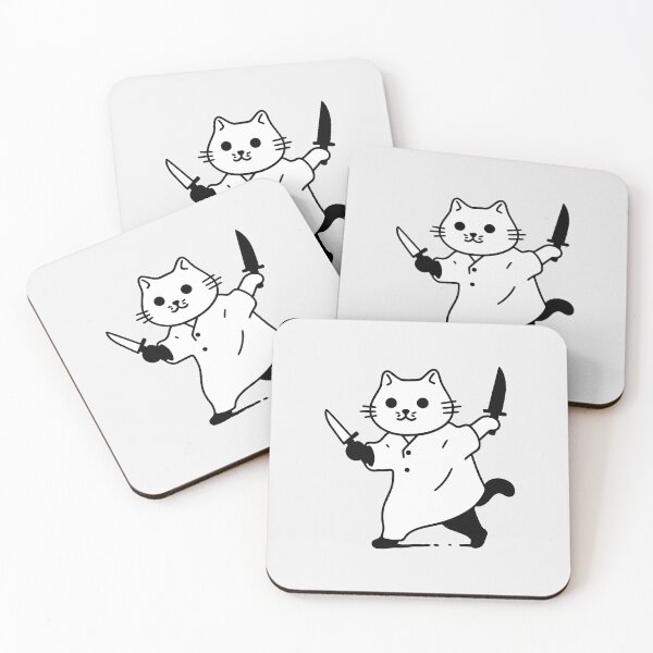 Item preview, Funny White Cat, Murderous Cat With Knife designed and sold by DioSo.
