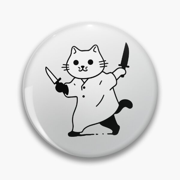 Item preview, Funny White Cat, Murderous Cat With Knife designed and sold by DioSo.