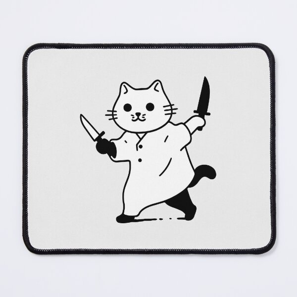 Item preview, Funny White Cat, Murderous Cat With Knife designed and sold by DioSo.