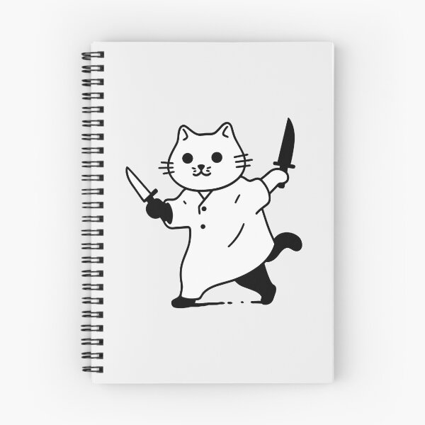 Item preview, Funny White Cat, Murderous Cat With Knife designed and sold by DioSo.