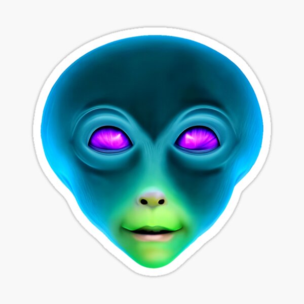 Kind Extraterrestrial Face  Sticker