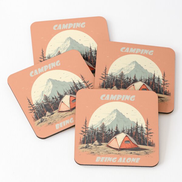 Item preview, Camping Alone in a Tent Retro Classic Vintage Style designed and sold by redstar19.