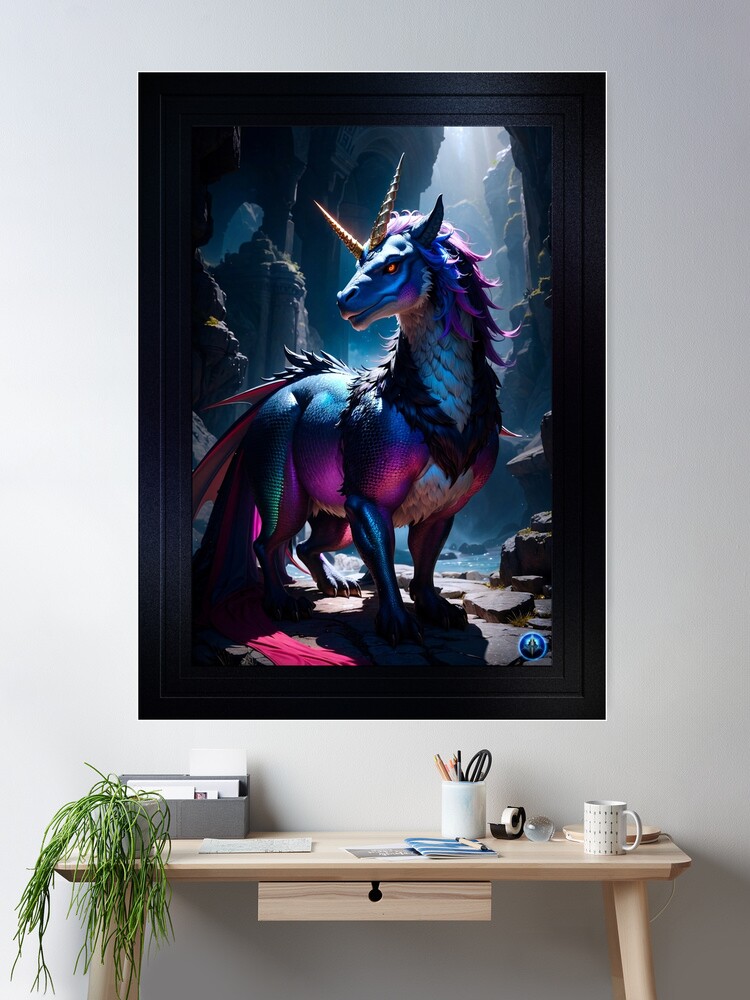 The Horse Dragon AI Concept Art by Xzendor7 - A Legendary Ancient Creature 2 The Horse Dragon Magical Fantasy AI Concept Art by Xzendor7 Wall Decor Poster