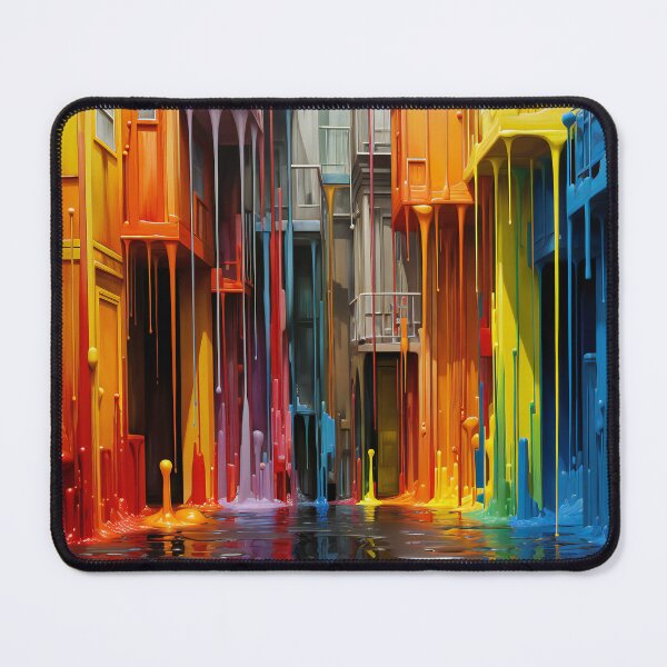 Item preview, Townhouse with dripping paint - colorful rainbow houses 2 designed and sold by Art by Lilia.