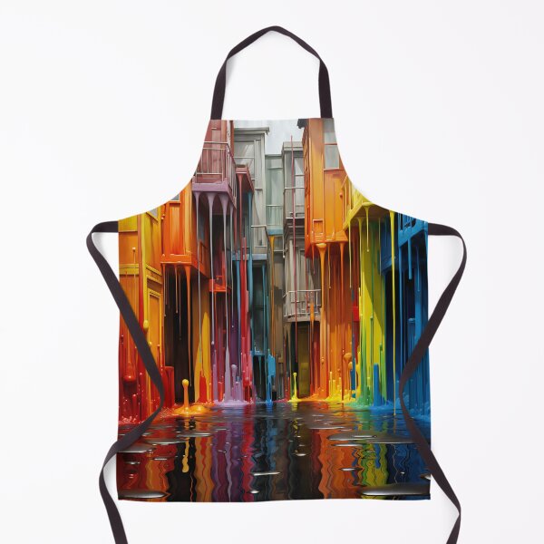 Item preview, Townhouse with dripping paint - colorful rainbow houses 2 designed and sold by Art by Lilia.