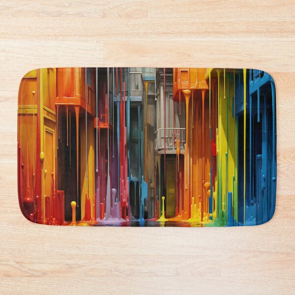 Item preview, Townhouse with dripping paint - colorful rainbow houses 2 designed and sold by Art by Lilia.