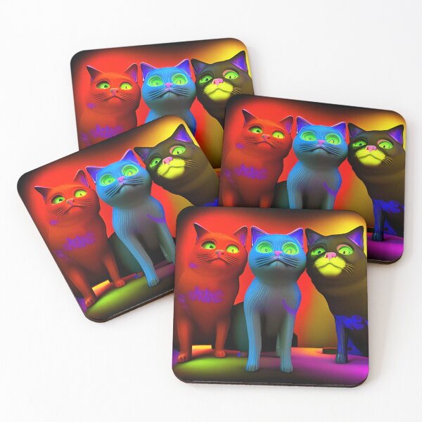 Item preview, Three Colorful Cats designed and sold by MusicalArtisty.