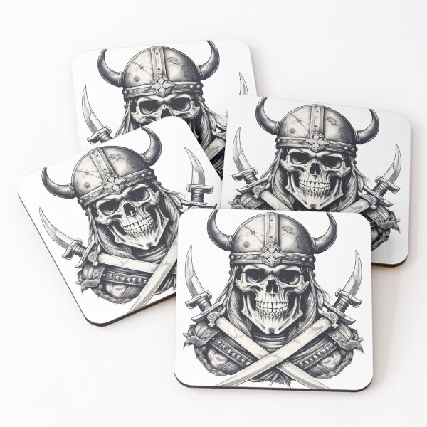 Item preview, Skull in Viking helmet designed and sold by Elegant Edge.