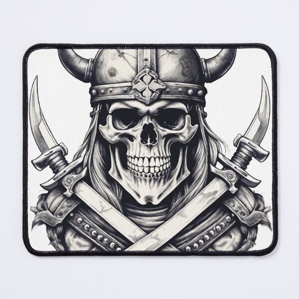Item preview, Skull in Viking helmet designed and sold by Elegant Edge.