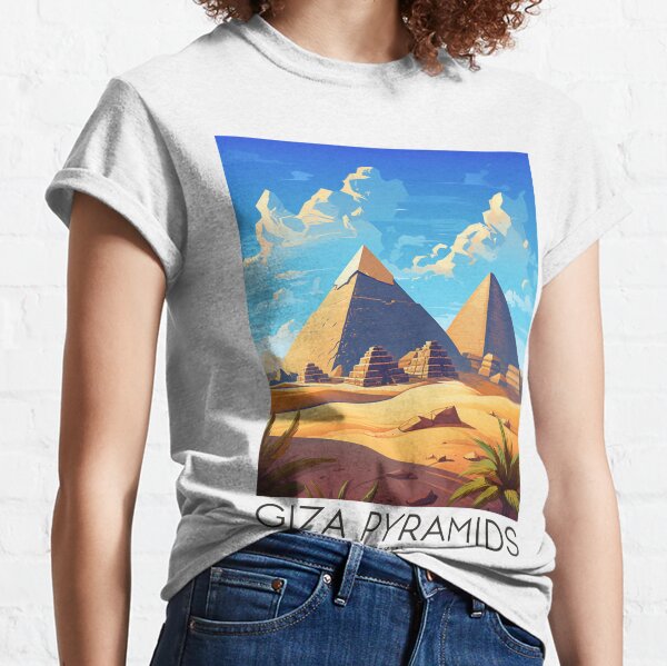 Item preview, A Vintage Travel Illustration of the Giza Pyramids - Egypt designed and sold by GoodOldVintage.
