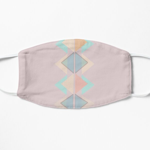 Marshmallow Soft Pastel Geometric Design in Warm Colours Flat Mask