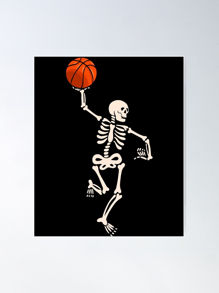 Póster for Sale con la obra «Disfraz de esqueleto de baloncesto de  Halloween para niños, regalo para amantes de la anatomía, jugador de  baloncesto de calabaza de Halloween» de Stella1