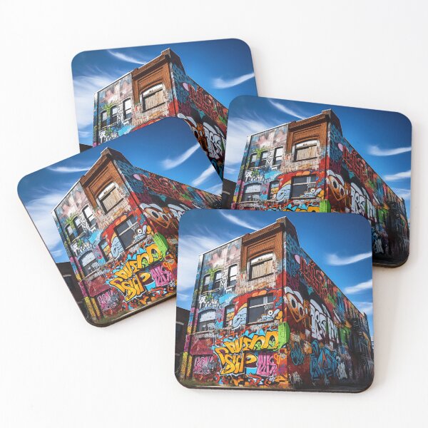 Item preview, graffiti art brownstone building print designed and sold by dcrc.