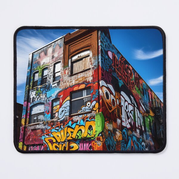 Item preview, graffiti art brownstone building print designed and sold by dcrc.