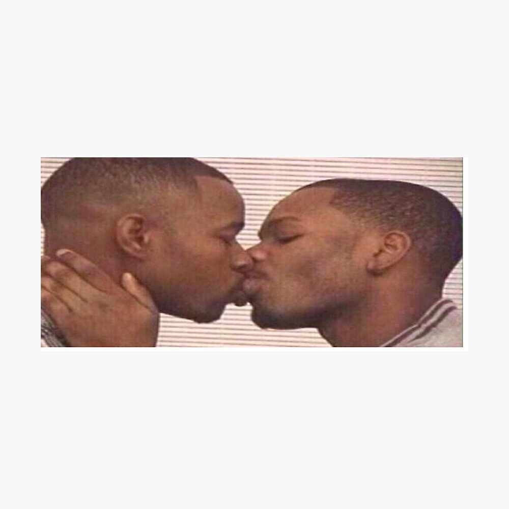 2 black guys kissing