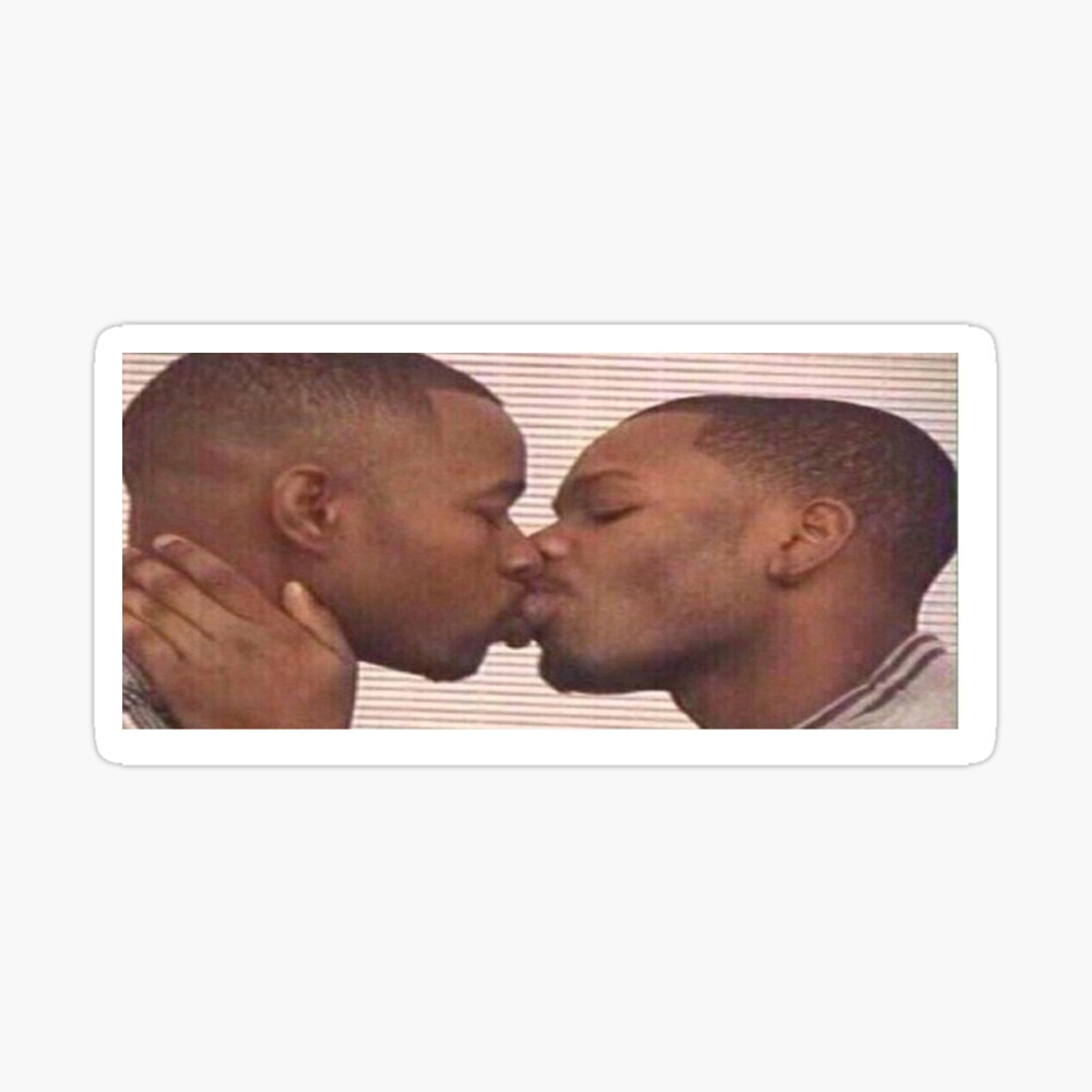 2 black guys kissing