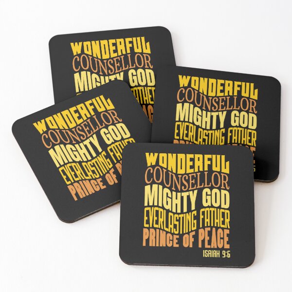 Item preview, Wonderful, Counsellor, Mighty God, Everlasting Father, Prince of Peace, Jesus Christ designed and sold by Angela Dow.