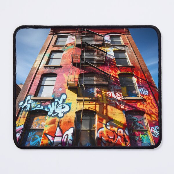 Item preview, graffiti art brownstone building print designed and sold by dcrc.