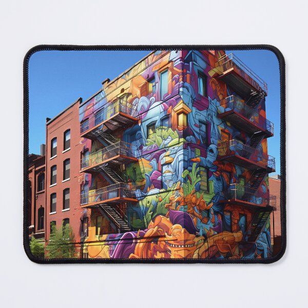 Item preview, graffiti art brownstone building print designed and sold by dcrc.