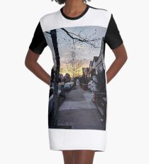 New York, Manhattan, Brooklyn, New York City, architecture, street, building, tree, car,   Graphic T-Shirt Dress