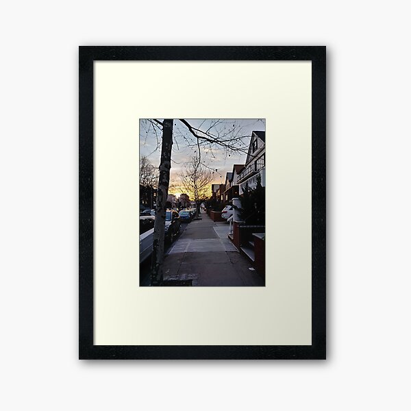 New York, Manhattan, Brooklyn, New York City, architecture, street, building, tree, car,   Framed Art Print