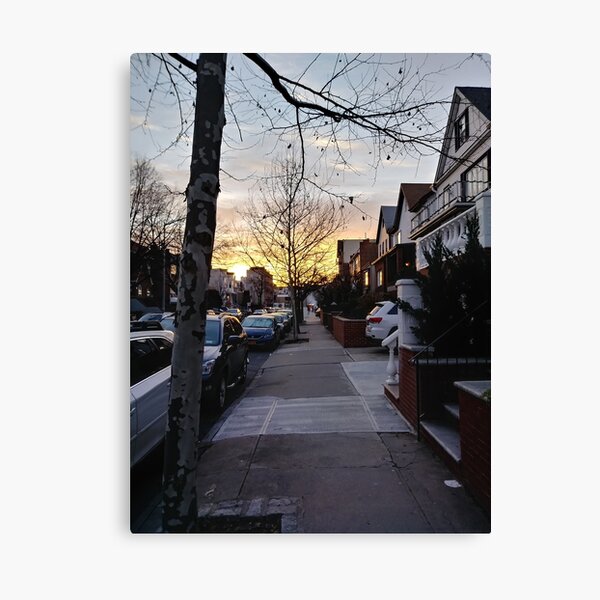 New York, Manhattan, Brooklyn, New York City, architecture, street, building, tree, car,   Canvas Print