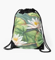Water Lilies (watercolour on paper) Drawstring Bag