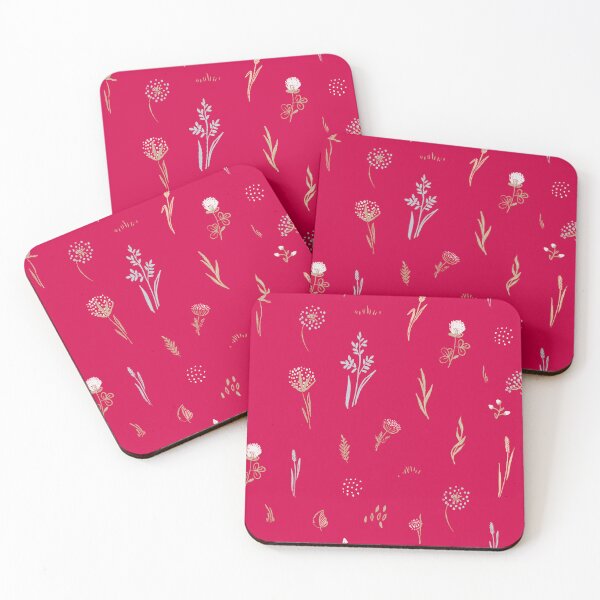 Item preview, Viva magenta with delicate wildflowers designed and sold by Olga Matskevich.