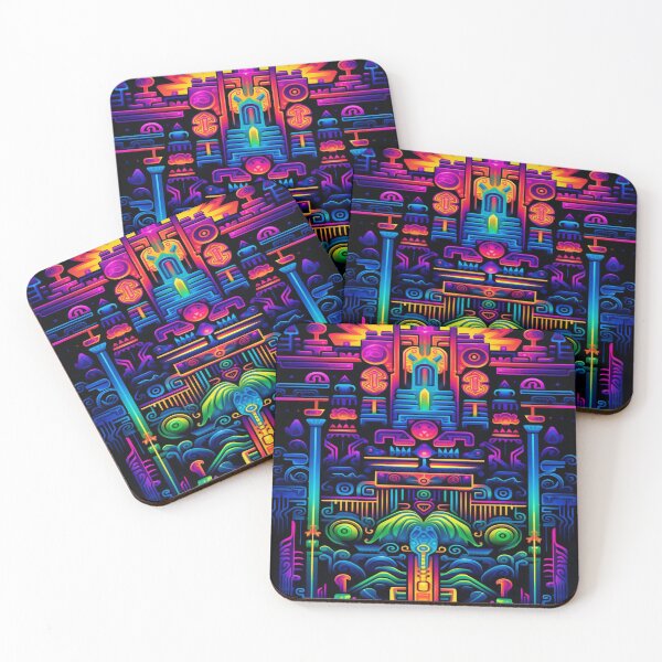 Item preview,  Prismatic Blacklight mexican Huichol art onix fluorescent designed and sold by Atelier-Arcano.