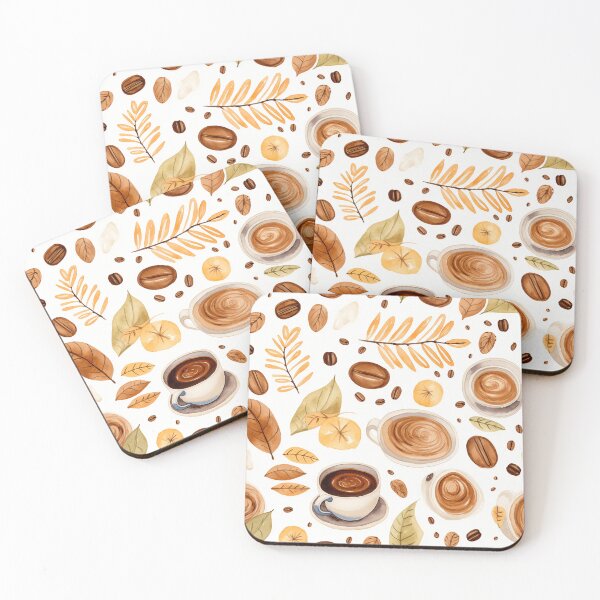 Item preview, watercolor cup of Coffee Pattern designed and sold by SweetEvolution.