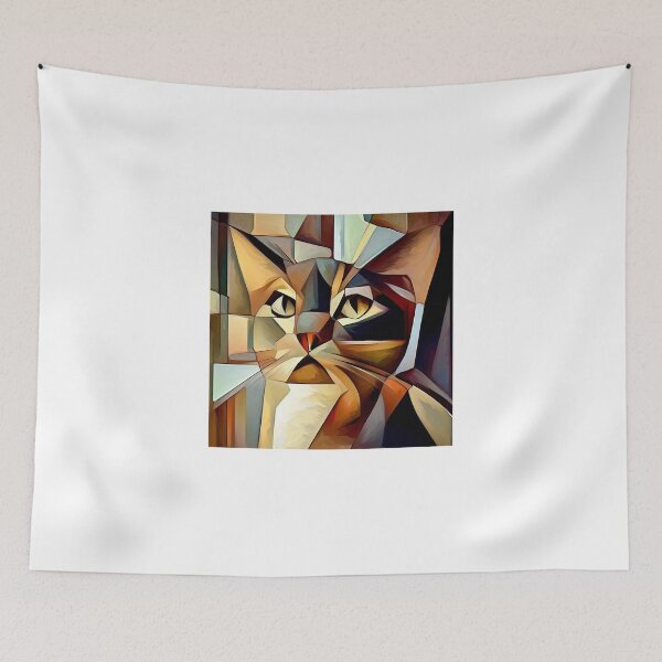 Item preview, Cubist Whiskers: The Feline Abstract designed and sold by ReplyGirl.