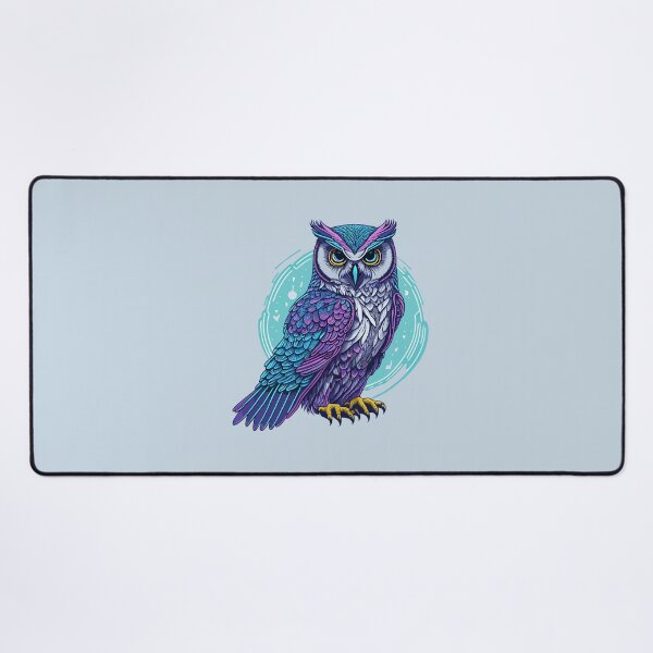 Item preview, Cute holographic Owl with colorful feathers designed and sold by davidbomel-Art.