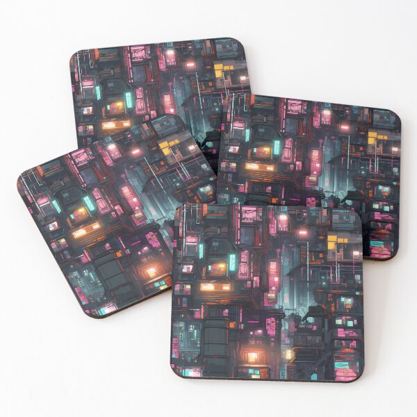 Item preview, Cyberpunk Future Cityscape Pattern designed and sold by SchorlCraft.