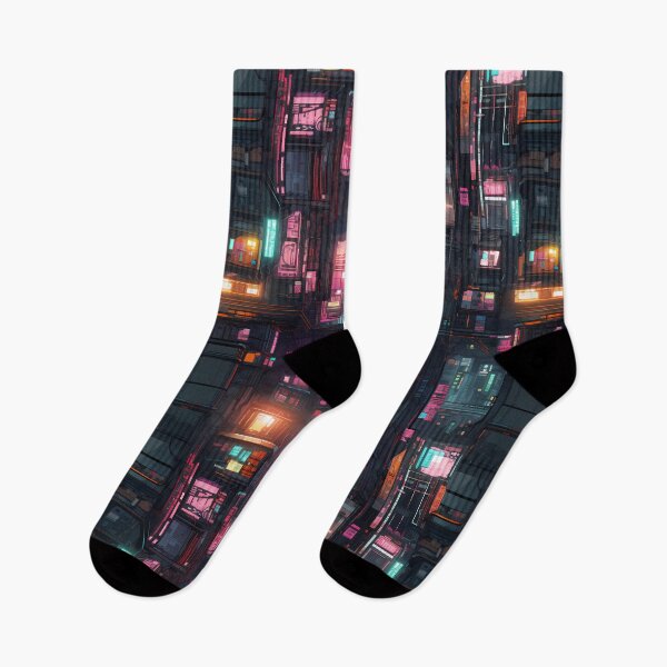 Item preview, Cyberpunk Future Cityscape Pattern designed and sold by SchorlCraft.
