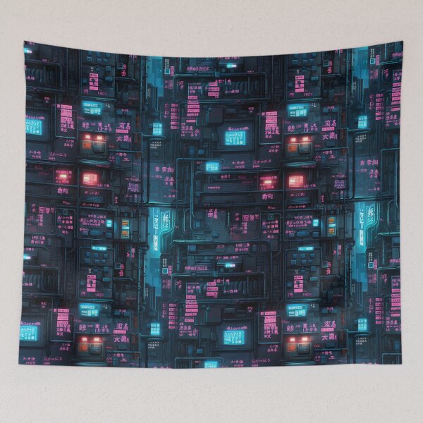 Item preview, Cyberpunk Future Cityscape Pattern designed and sold by SchorlCraft.