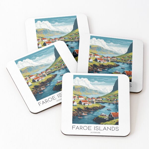 Item preview, A Pop Art Travel Print of the Faroe Islands - Denmark designed and sold by StudioRedKoala.