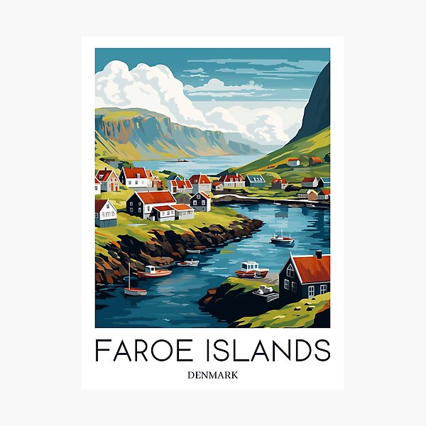 Item preview, A Pop Art Travel Print of the Faroe Islands - Denmark designed and sold by StudioRedKoala.